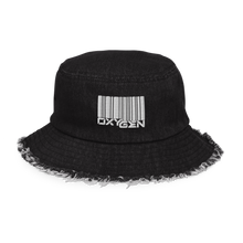 Load image into Gallery viewer, Bar Code Distressed Denim Bucket Hat
