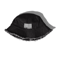 Load image into Gallery viewer, Bar Code Distressed Denim Bucket Hat
